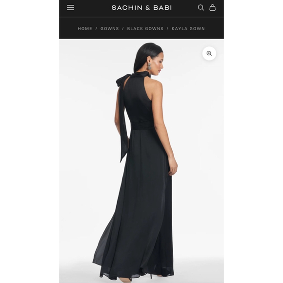 NWT Sachin & Babi Kayla Halter Gown Maxi Dress Black Size 8 - Picture 2 of 7
